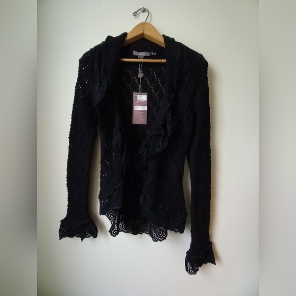 Metric Boutique Label Ruffle Lace Sweater Cardigan - Picture 5 of 7